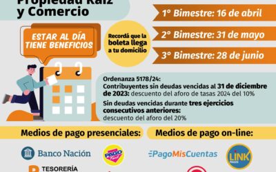 VENCIMIENTOS DE TASAS A LA PROPIEDAD RAÍZ Y COMERCIO