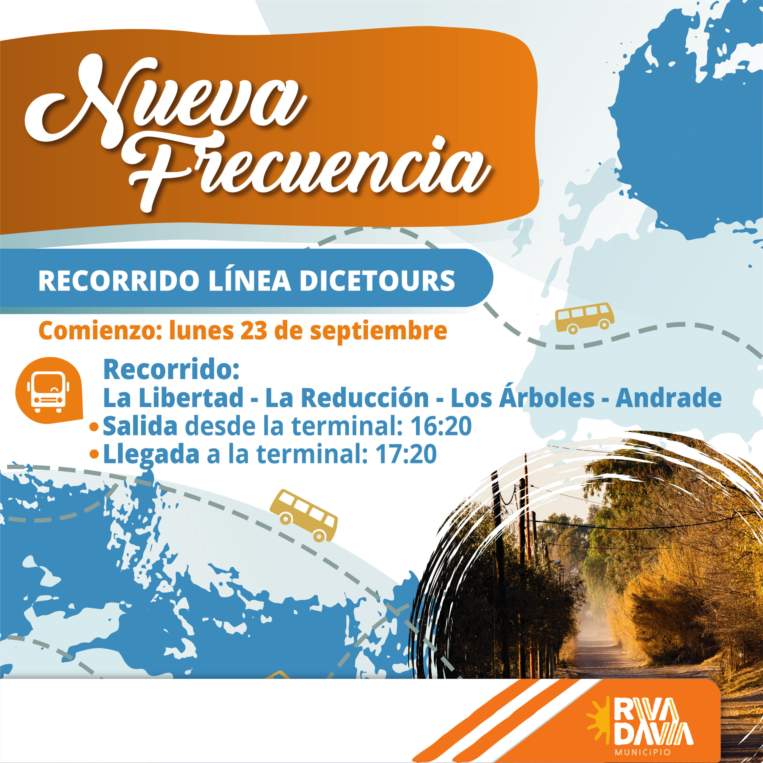 NUEVA FRECUENCIA DE COLECTIVO DE LA LÍNEA DICETOURS